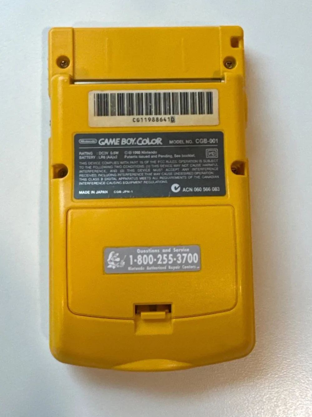 Nintendo Game Boy Color Handheld Console Yellow Model CGB-001 Tested Works